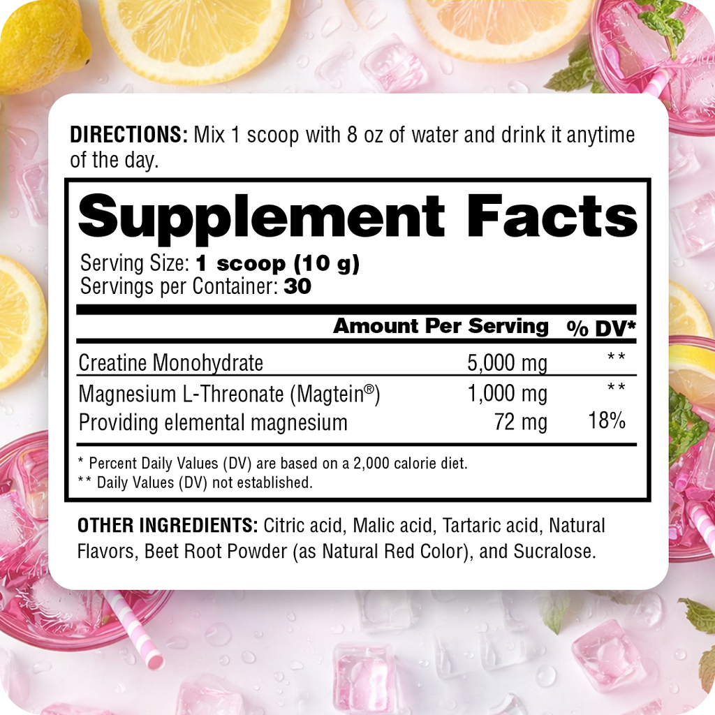 Creatine + Magnesium L-Threonate (Magtein®)